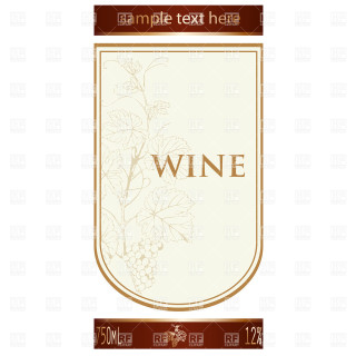 Wine label vine ribbon brown - color free wallpaper for tablet
