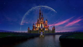 Castle lights water night sky - a castle free wallpaper
