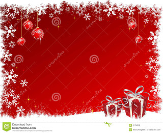 Red christmas card presents snowflakes - a place free wallpaper for desktop
