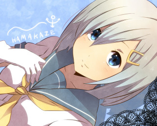 White hair blue eyes ribbon - a white hair free wallpaper