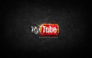 Red youtube logo black background 2 - the middle of the image free wallpaper for desktop