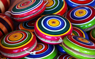 Colorful painted wooden toy discs - egyptian art free wallpaper