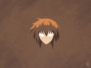 Brown background face long hair - two eye free wallpaper