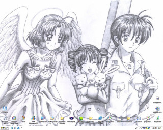 Angel wings teddy bear manga - angel free wallpaper