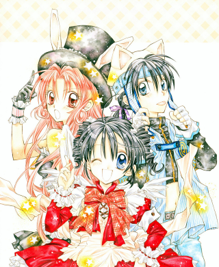 Anime characters hats bows cat - toyism free wallpaper for mobile