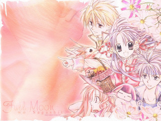 Anime girls flowers pink background - anime girl free wallpaper