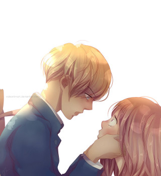 Blonde blue jacket pink hair - a couple of people free wallpaper for tablet