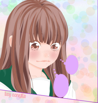 Girl long hair green shirt - a bubble free wallpaper