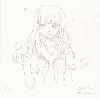 Girl bowtie bubble hyperrealism pencil - a pencil sketch free wallpaper