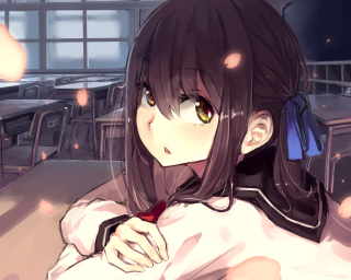 Girl long hair tie window 3 - long hair and a tie free wallpaper for desktop