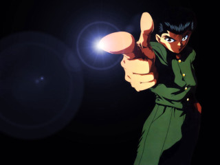 Man green shirt pointing light - yusuke murata free wallpaper for desktop