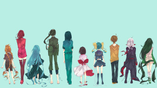 Group people blue background green - 2 d sprite free wallpaper for desktop