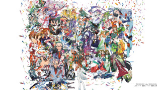 Anime characters confetti sprinkles white - a group of anime characters free wallpaper
