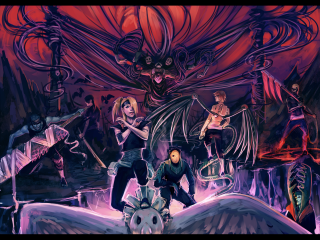 Group demon dark room people - epic composition free wallpaper