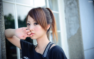 Woman ponytail window hand cheek - fei danxu free wallpaper
