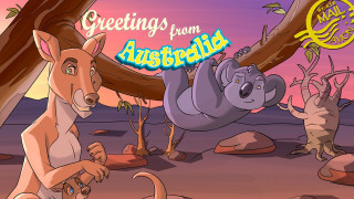 Kangaroo koala desert greetings from - a storybook illustration free wallpaper
