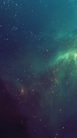 Stars bright green light blue - free space wallpaper for mobile