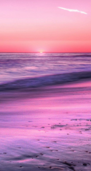 Pink purple sunset ocean surfer - a pink sky in the background free wallpaper for mobile