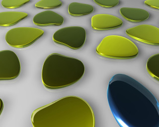 Green blue shapes white surface 3 - shape free wallpaper