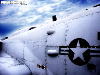 Military plane nose star blue 2 - a star free wallpaper