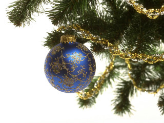 Blue ornament tree branch gold - a gold chain free wallpaper