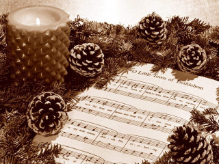 Music pinecone candle table forest - a sheet of music free wallpaper