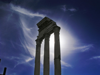 Tall pillar columns sun background - pillar free wallpaper