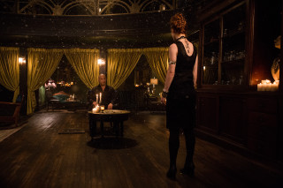 Woman table man chair candles - the table free wallpaper