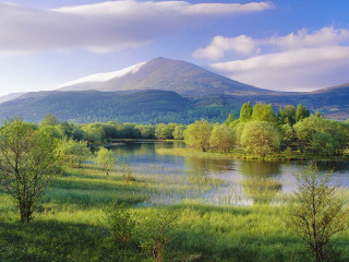 Lake trees mountains clouds foreground 3 - flora macdonald reid free wallpaper for desktop