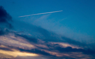Plane flying sky contrail sunset 2 - david imms free wallpaper