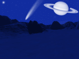 Distant planet star mountain night - a distant planet free wallpaper