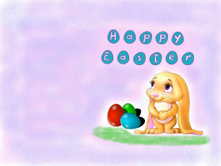 Bunny easter basket happy purple - loony toon free wallpaper