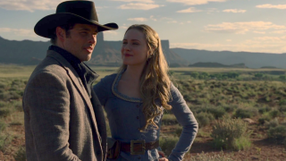 Man woman field mountains sky 2 - the background and a sky free wallpaper for desktop