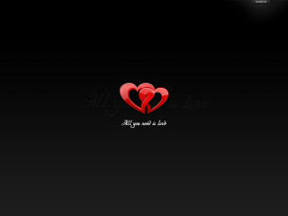 Hearts black background message - love free wallpaper