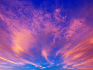 Sunset pink blue sky beach - free sky wallpaper