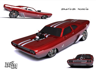 Red muscle car white hood - the hood free wallpaper for desktop