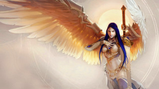 Woman sword wings body sword - a halo free wallpaper