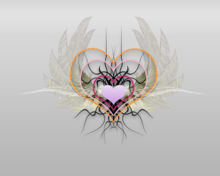 Heart wings heart shaped object - digital art free wallpaper for desktop