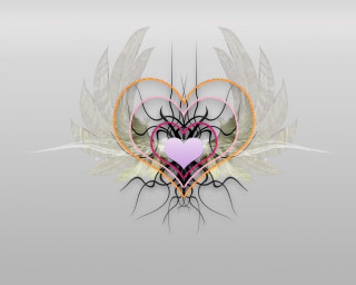 Heart wings heart shaped object 2 - digital art free wallpaper for desktop