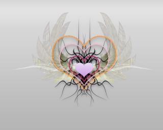 Heart wings heart shaped object 3 - digital art free wallpaper for desktop