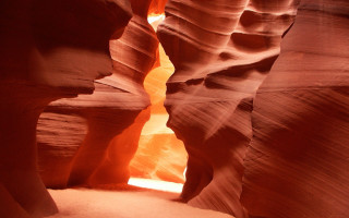 Canyon slot light person standing 2 - narrow free wallpaper