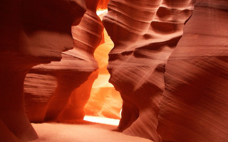 Canyon slot light person standing 6 - narrow free wallpaper
