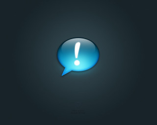 Blue speech bubble white exclamation - behance hd free wallpaper