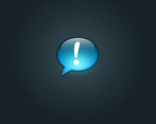 Blue speech bubble white exclamation 2 - behance hd free wallpaper