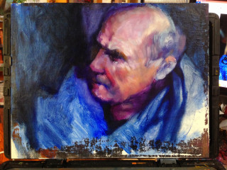 Man blue shirt box table - free portrait wallpaper