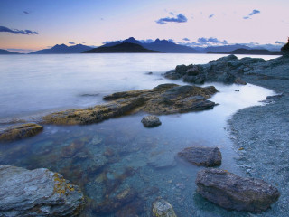 Water rocks mountains dusk sky 2 - archibald skirving free wallpaper for desktop