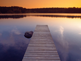 Dock lake sunset dawn clouds 4 - a dock free wallpaper for desktop