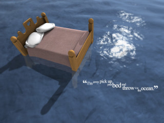 Bed pillow floating water caption - im free wallpaper for desktop