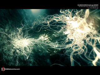 Glowing green magic flower energy - image of a flower free wallpaper for desktop