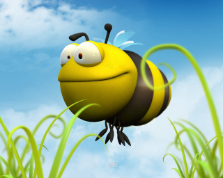 Cartoon bee flying open eyes - behance hd free wallpaper